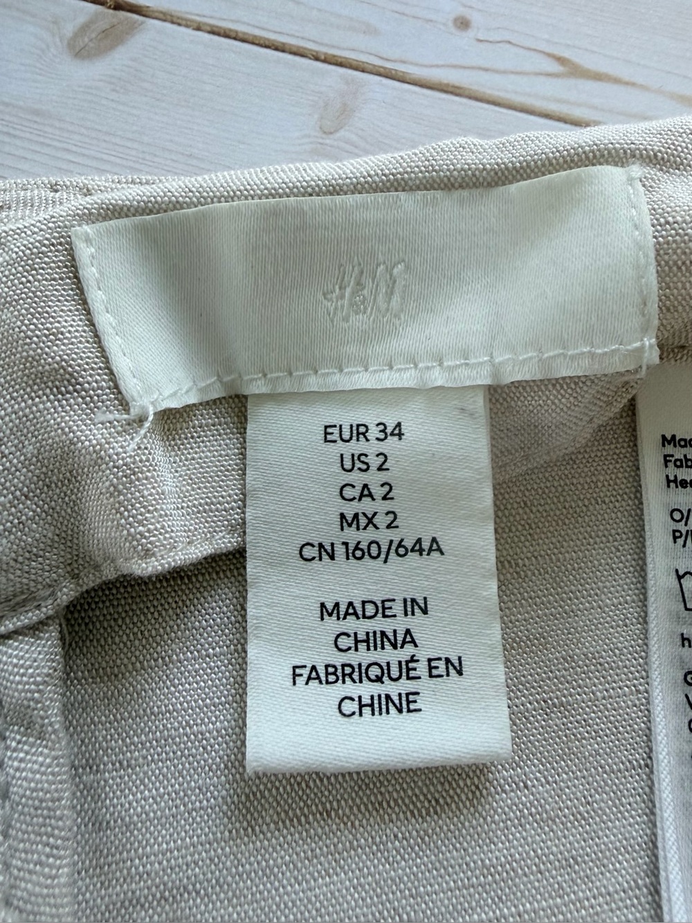 H&M Linen Blend Wrap Skirt in Light Beige Size 2 - Picture 4 of 8